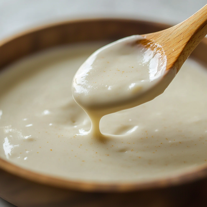 Consistance béchamel idéale pour lasagnes — cuillère en bois révélant la texture nappante